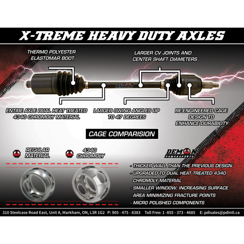 Cardan Arrière Gauche ou Droit Complet Super Renforcé DEMON Powersports 1000 YXZ Yamaha