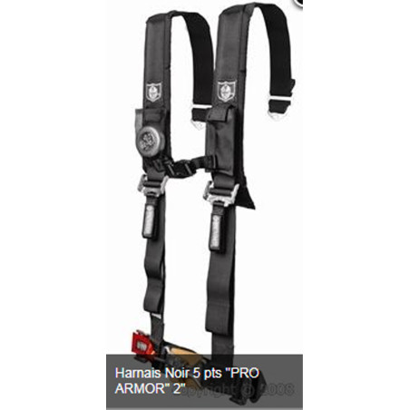 Harnais PRO ARMOR Noir 5 points 2" pouces SSV
