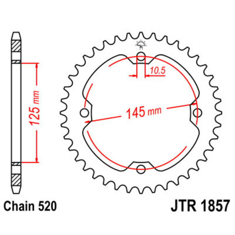 Couronne JT SPROCKETS Acier standard 38 Dents YAMAHA YFM250R Raptor