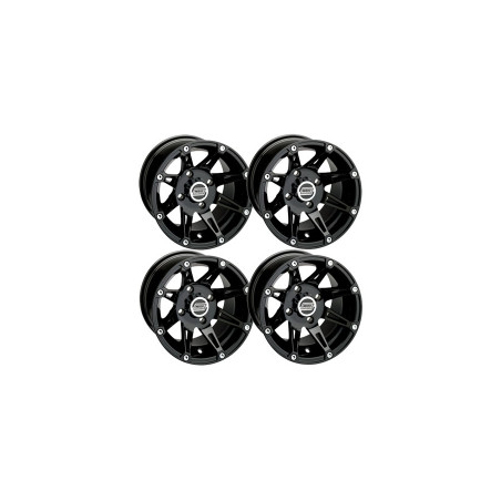 Lot de 4 Jantes Type 387X Noire Moose 14x7 4x136 4+3 Quad SSV