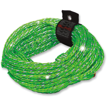 Corde de remorquage de bouée réfléchissante Verte Airhead® Bling Pour Bateau et Jet ski