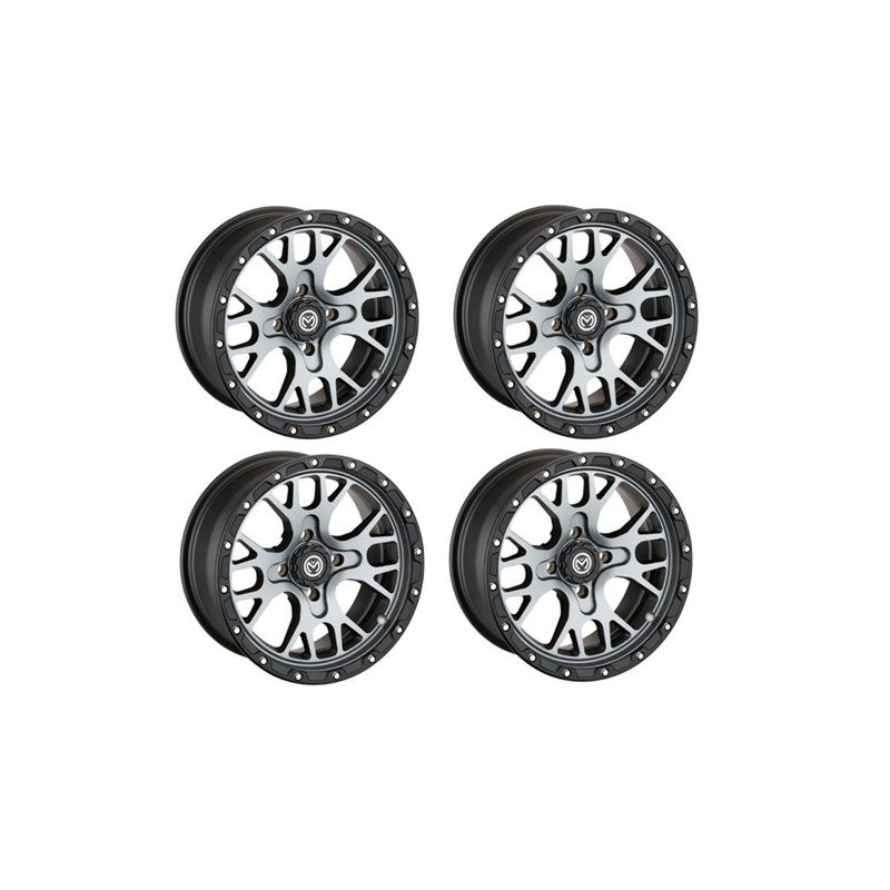 Lot de 4 Jantes 545X Gris Satin 15x7 4x156 4+3 Moose Quad SSV