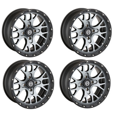 Lot de 4 Jantes 545X Gris Satin 15x7 4x156 4+3 Moose Quad SSV