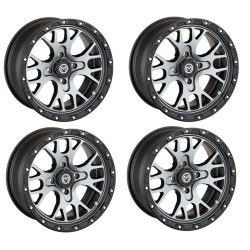 Lot de 4 Jantes 545X Gris Satin 15x7 4x156 4+3 Moose Quad SSV