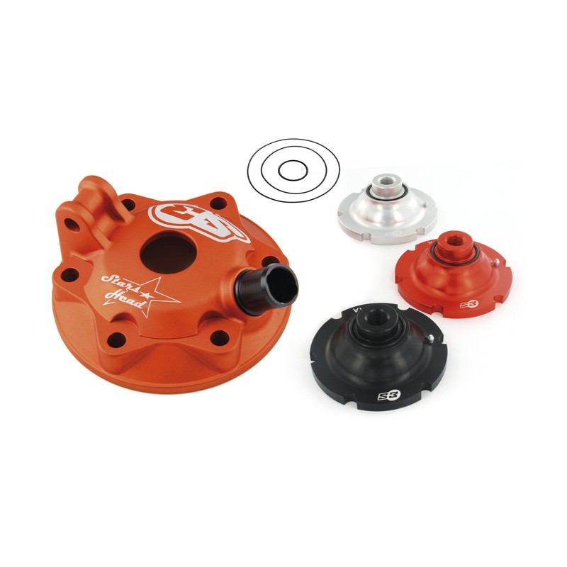 Kit culasse et inserts S3 Stars Head aluminium - orange KTM EXC300