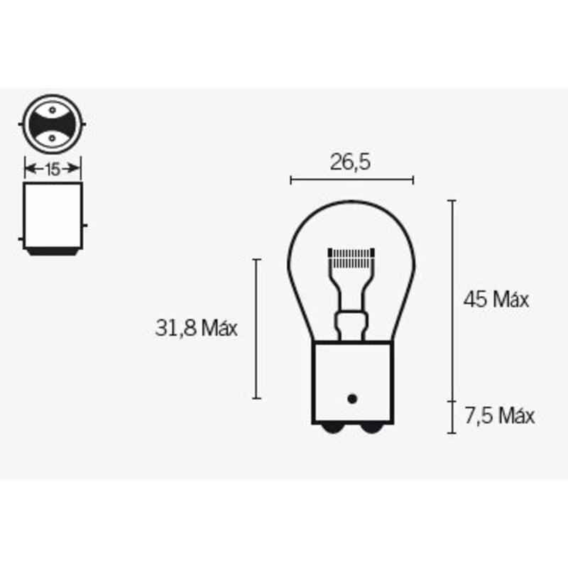 Ampoule TECNIUM P21 6V 21/5W - x10