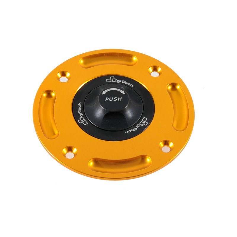 Bouchon de réservoir LIGHTECH noir/or 1/4 tour Aprilia RSV4R