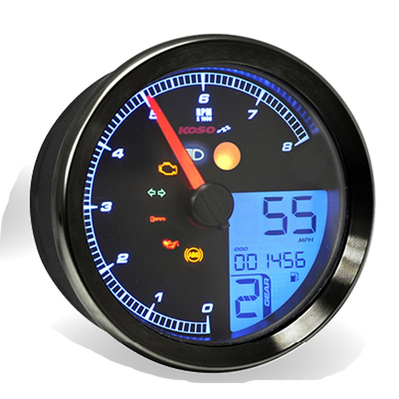 Compteur de vitesse KOSO Harley Davidson Noir