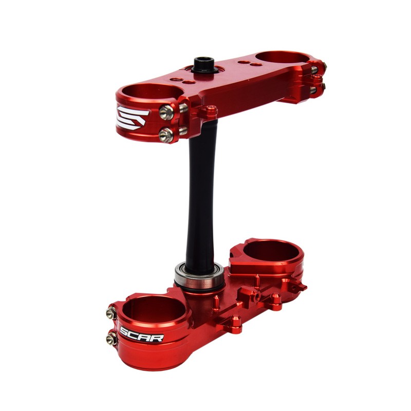 Té de fourche SCAR offset 22mm rouge Honda CRF250/450R