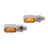 Clignotants LED CNC HIGHSIDER Little Bronx, argent, verre teinté, homologués E, la paire