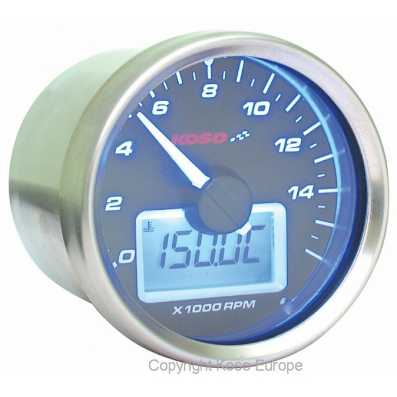 Compte tour KOSO HD-01R GP Style fond noir universel