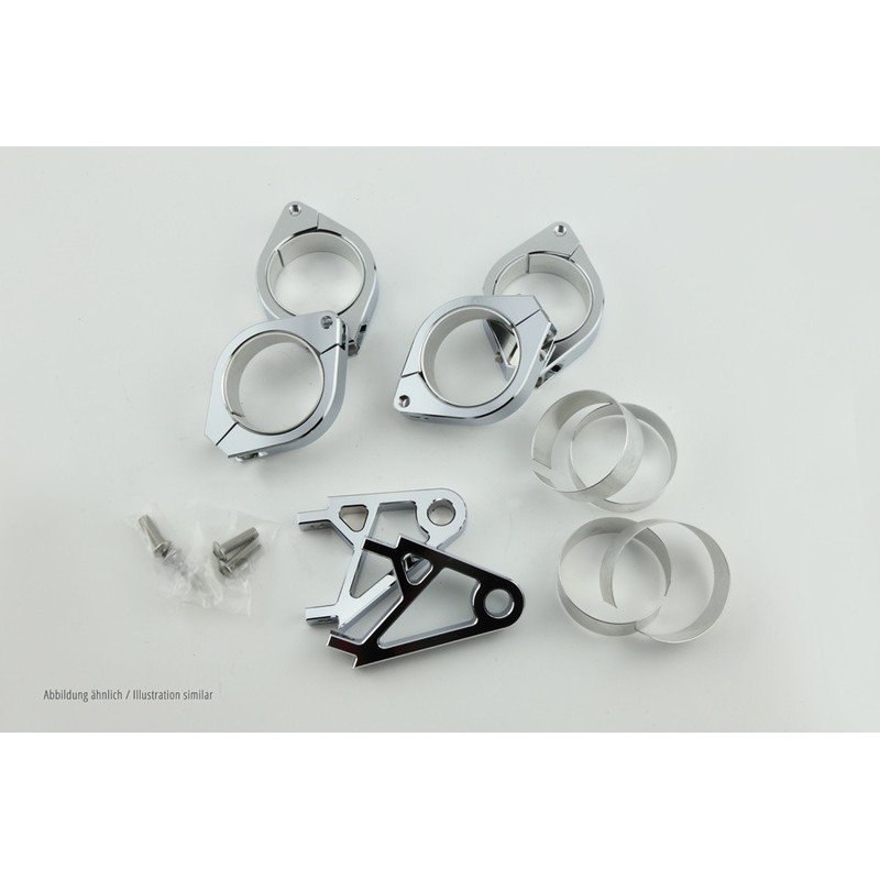 Kit de fixation de phare HIGHSIDER XS 38-41 mm, chromé