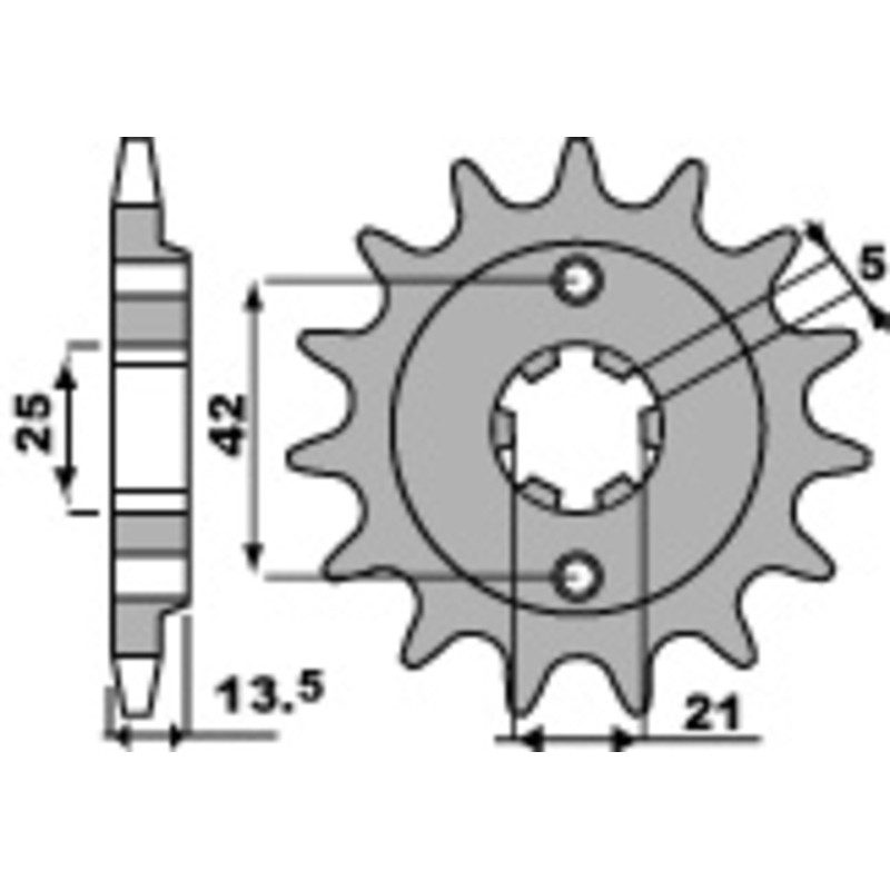 Pignon PBR acier standard 723 - 520