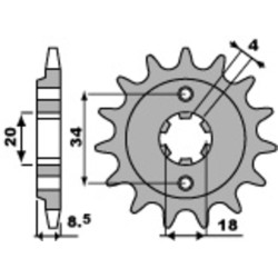 Pignon PBR acier standard...