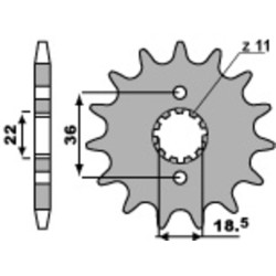 Pignon PBR acier standard...