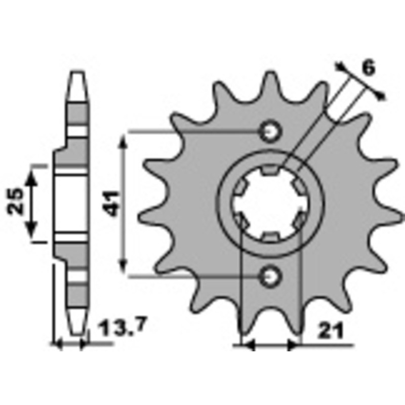 Pignon PBR acier standard 268 - 530