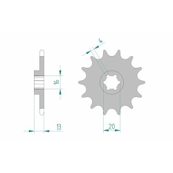 Pignon AFAM acier standard...