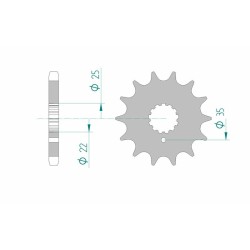 Pignon AFAM acier standard...