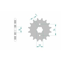 Pignon AFAM acier standard...