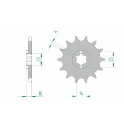 Pignon AFAM acier standard...