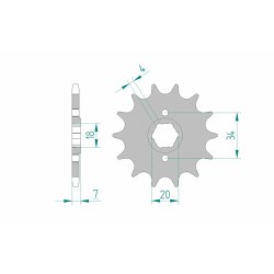 Pignon AFAM acier standard...