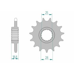Pignon AFAM acier standard...