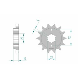 Pignon AFAM acier standard...