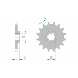 Pignon AFAM acier standard...