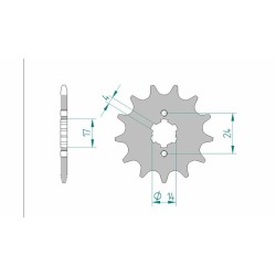 Pignon AFAM acier standard...