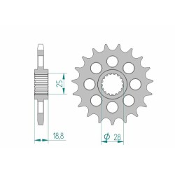 Pignon AFAM acier standard...