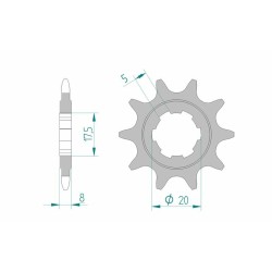 Pignon AFAM acier standard...