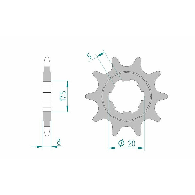 Pignon AFAM acier standard 94306 - 520
