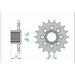 Pignon AFAM acier standard...