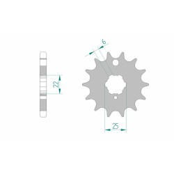 Pignon AFAM acier standard...