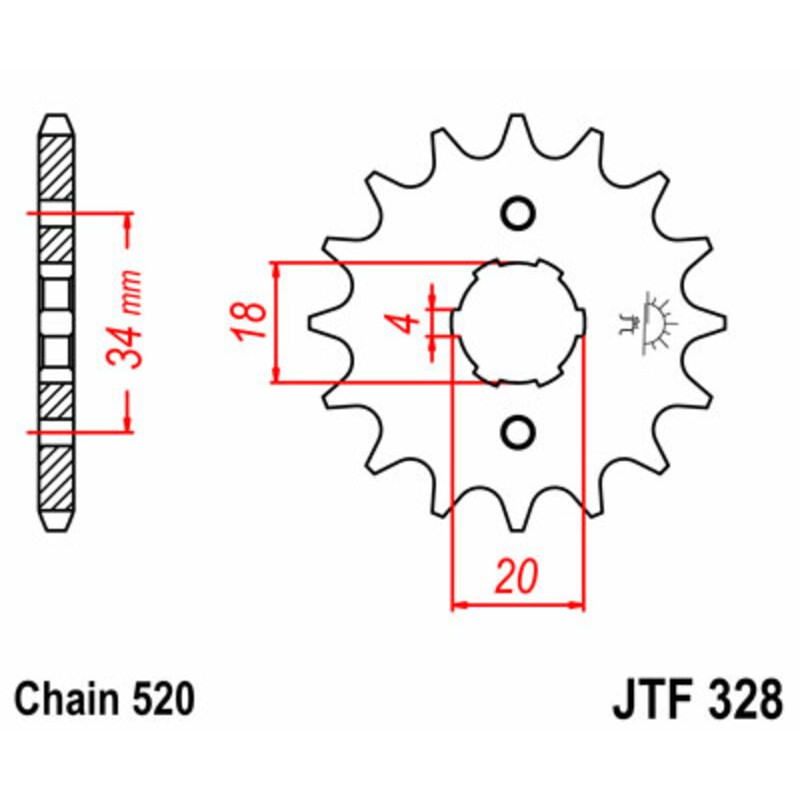 Pignon JT SPROCKETS acier standard 328 - 520