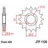 Pignon JT SPROCKETS acier standard 1120 - 420