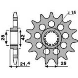 Pignon PBR acier standard...