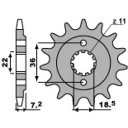 Pignon PBR acier standard...