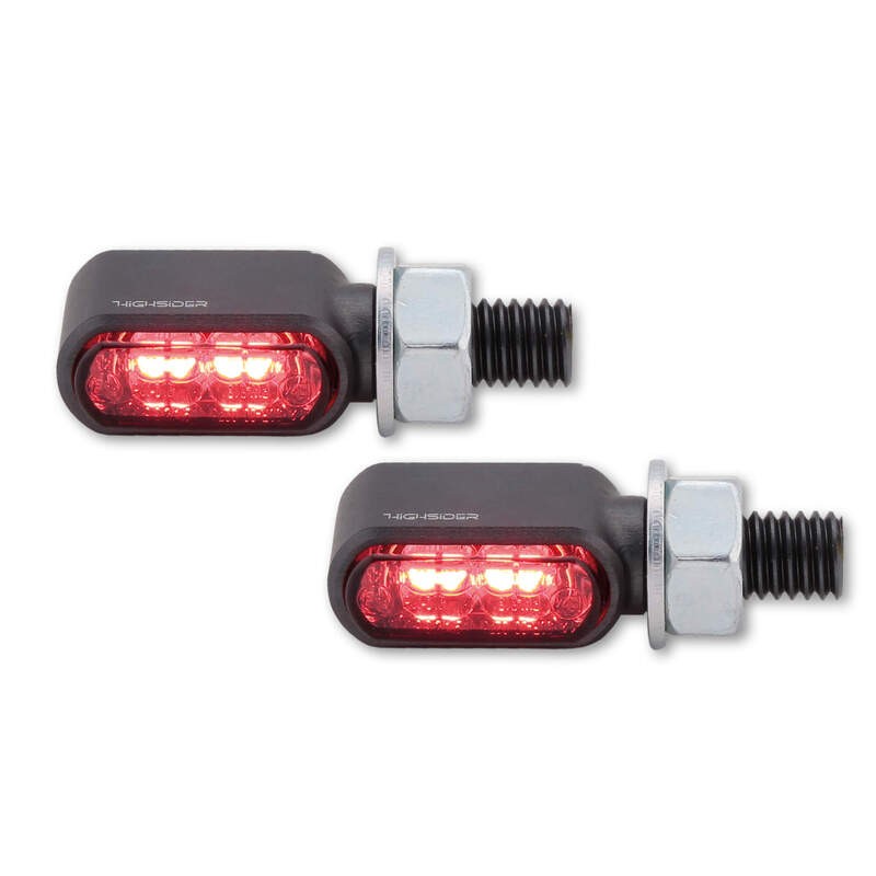 Clignotants/feux de position LED CNC HIGHSIDER Little Bronx titane, teinté, homologué E, paire