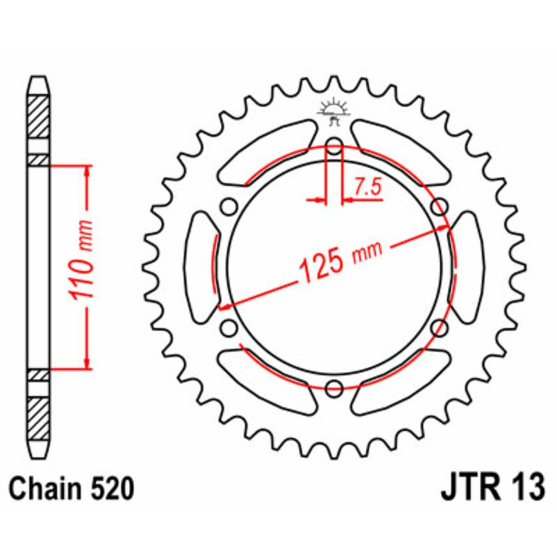 Couronne JT SPROCKETS acier standard 13 - 520
