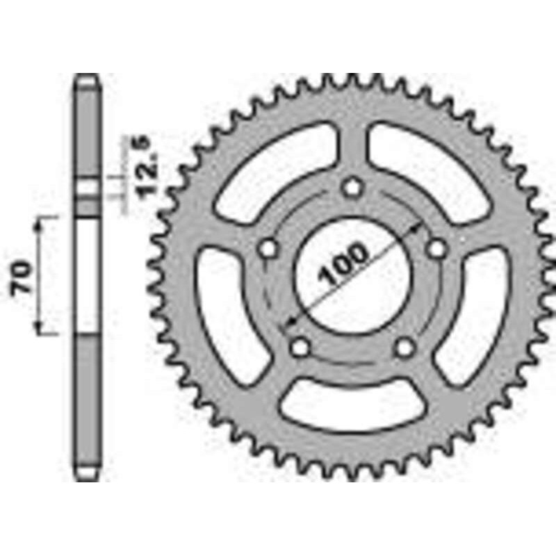 Couronne PBR aluminium Ultra-Light anodisé dur 4647 - 520