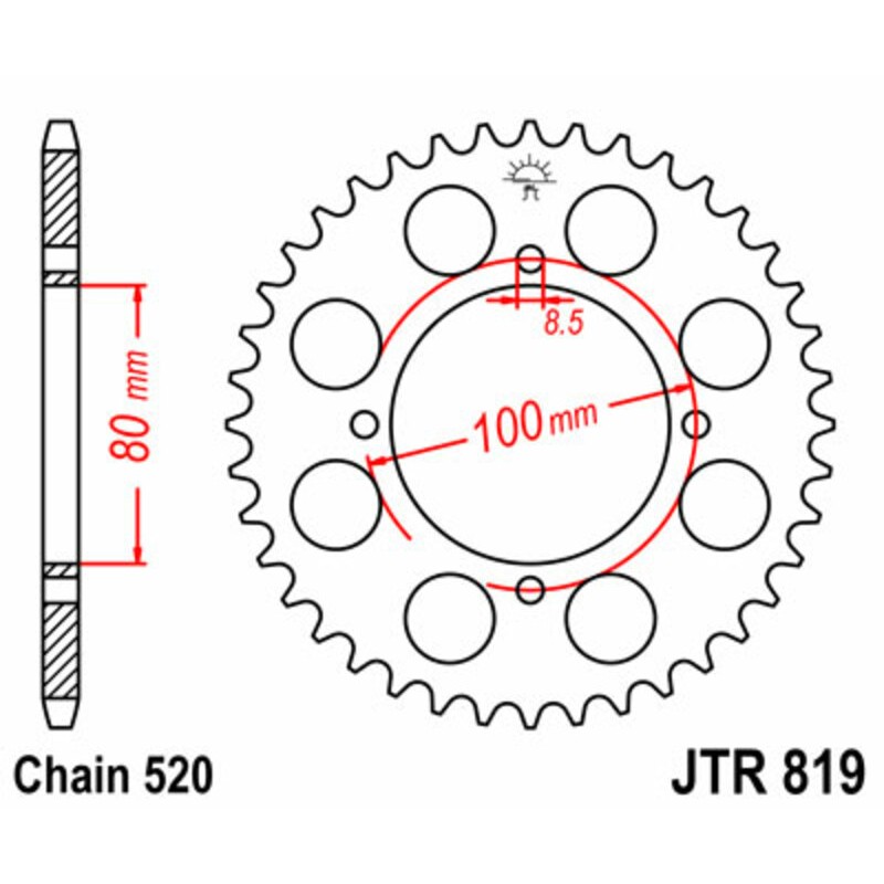 Couronne JT SPROCKETS acier standard 819 - 520