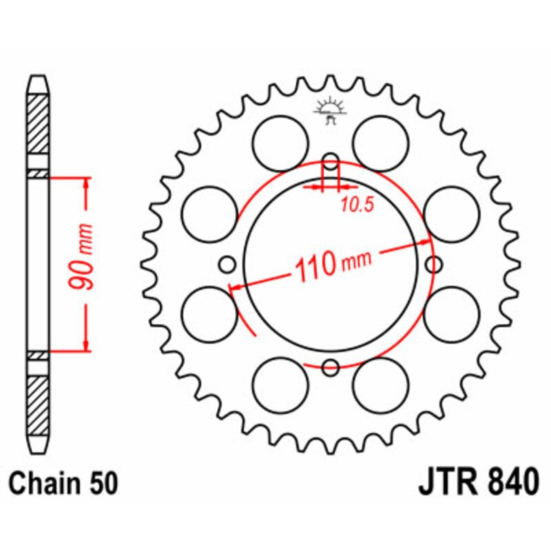 Couronne JT SPROCKETS acier standard 840 - 530