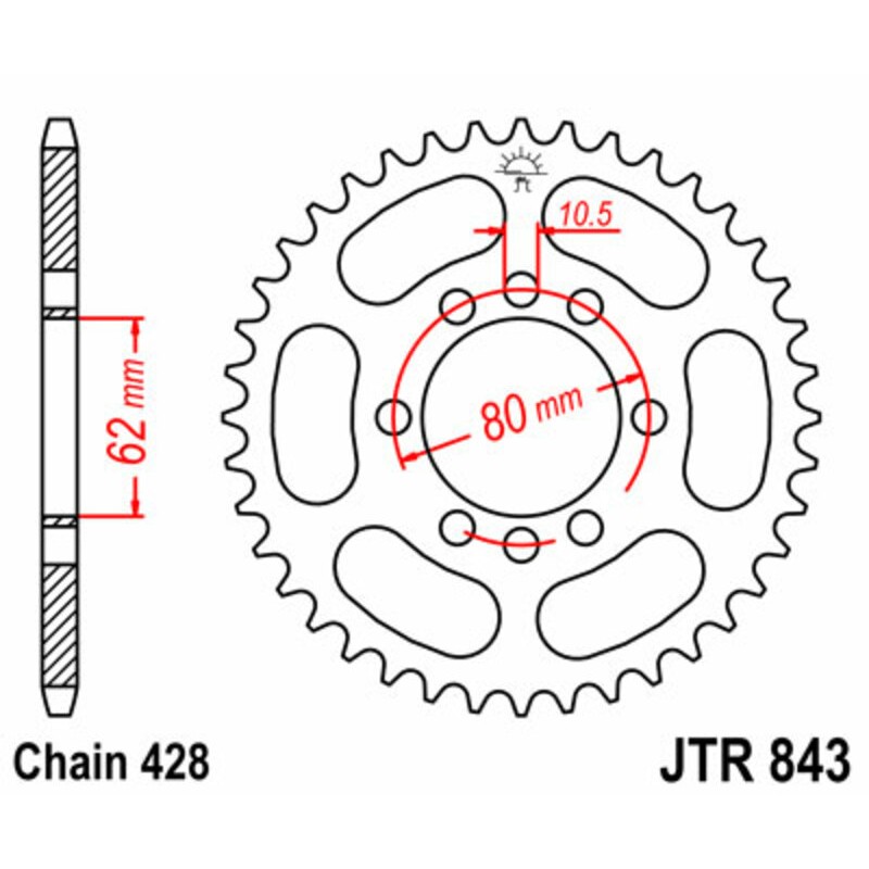 Couronne JT SPROCKETS acier standard 843 - 428