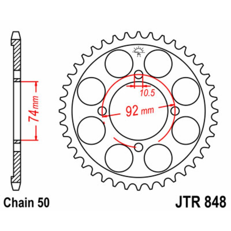 Couronne JT SPROCKETS acier standard 848 - 530