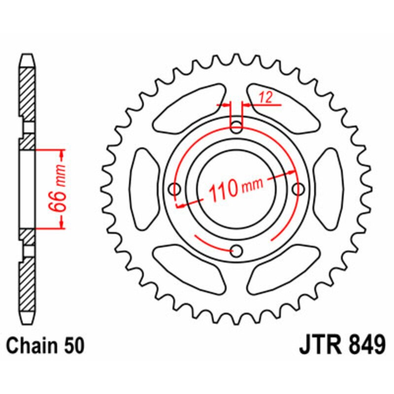 Couronne JT SPROCKETS acier standard 849 - 530