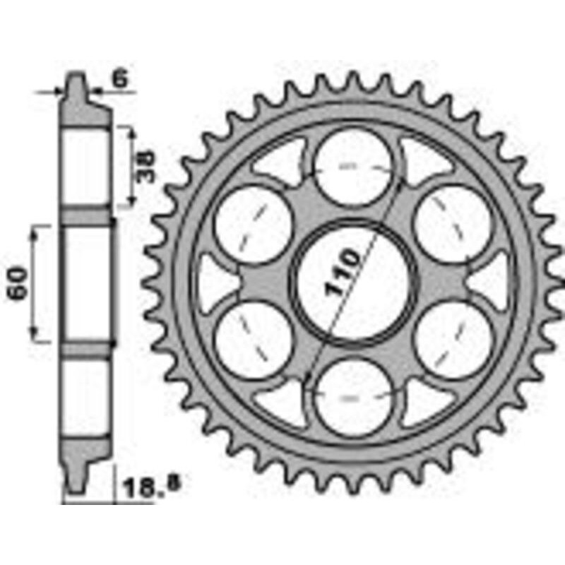 Couronne PBR aluminium Ultra-Light anodisé dur 4523 - 520