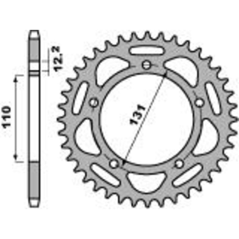 Couronne PBR Racing aluminium Ultra-Light anodisé dur 4586 - 520