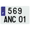 Plaques d'immatriculation PVC PRO PLAQUES FNI type F fond blanc - 210x130 10 pièces